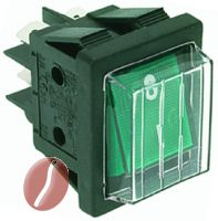 DRUCKSCHALTER  2-POLIG 16A 250V GRÜN